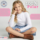 Pack 3 Poleras Camisetas Polar Blanca Primera Capa Cuello Beatle Manga Larga Niña