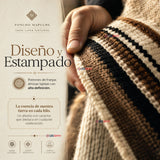 Poncho Mapuche Lana Alpaca Con Capucha Unisex Fiestas Patrias