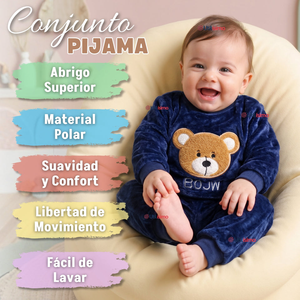 Conjunto Buzo Polerón Frizado Niños Bebes Corderito Liso 2 Piezas