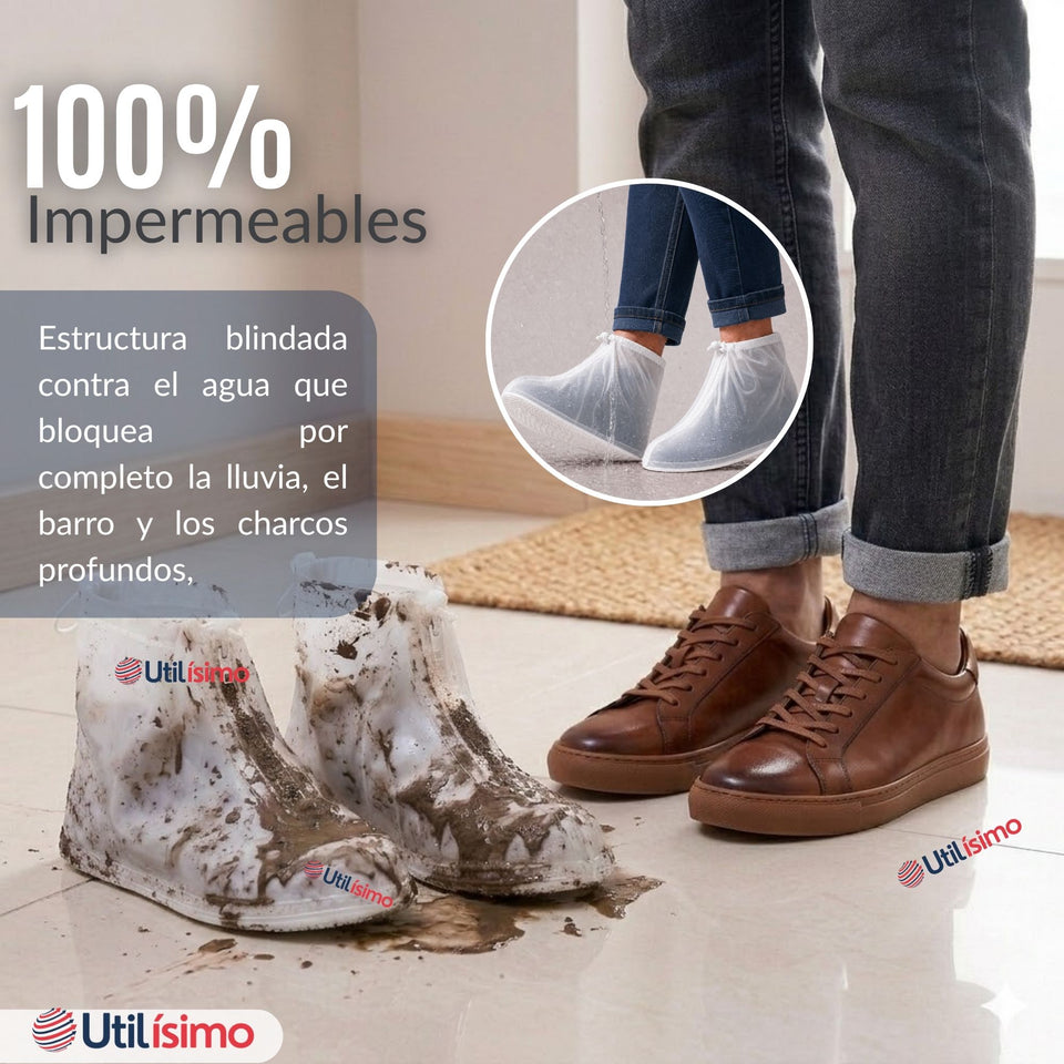 Fundas Cubre Calzado Impermeables Aislante Lluvia Blanco Hombre 1 Par