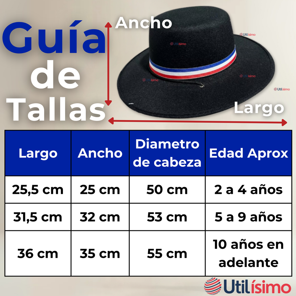 Sombrero Huaso Ajustable Elegante Fiestas Patrias
