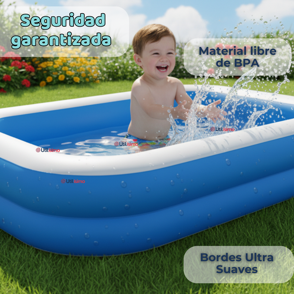 Piscina Inflable Rectangular 2mx1.2mx40cm Color Azul