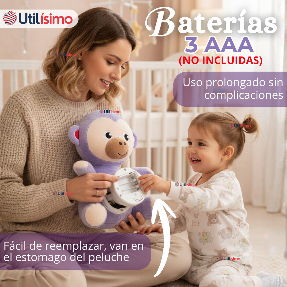 Peluche Mono Espantacuco Con Luz Y Sonido Para Bebé Niño Niña