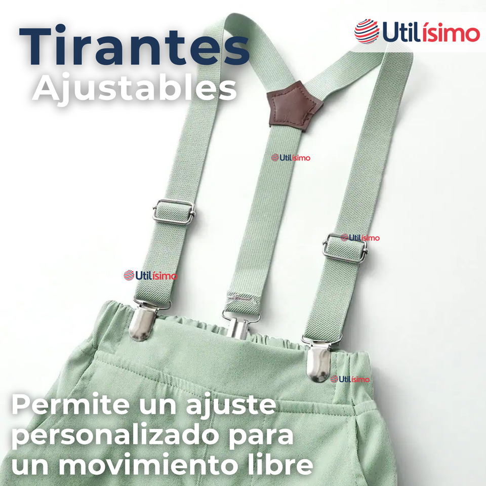 Conjunto de Vestir con Tirantes Camisa Pantalón Corto Algodón