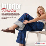Calza Polar Con Chiporro Palazzo Mujer Elasticada Térmica Azul