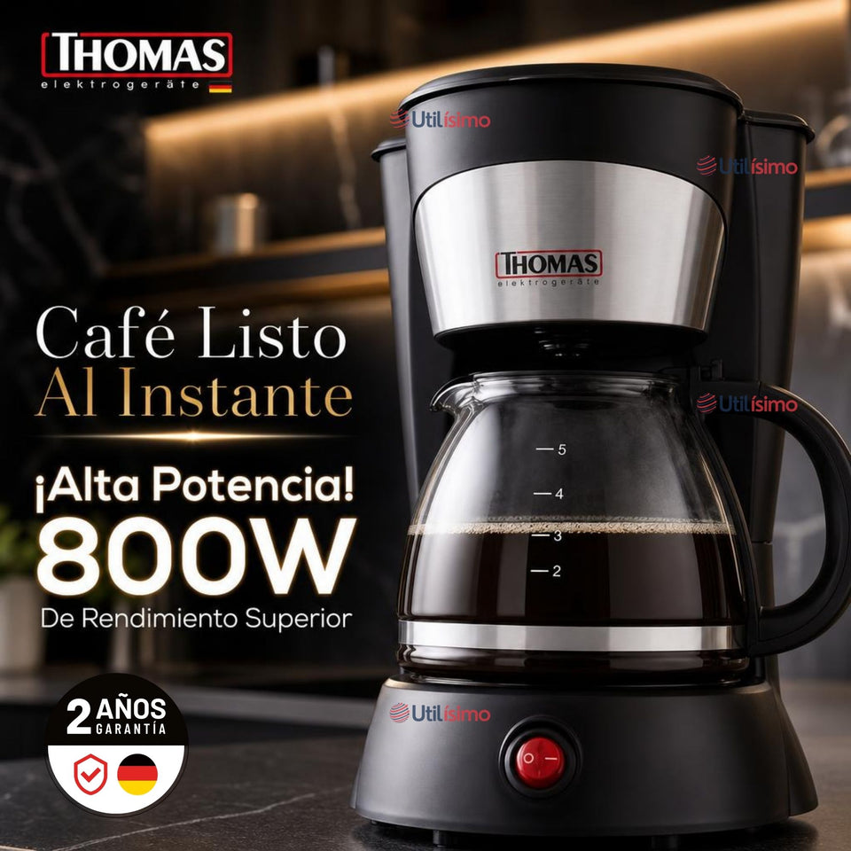 Cafetera Thomas Th-130 Capacitad 750 ML 800W Jarra De Vidrio
