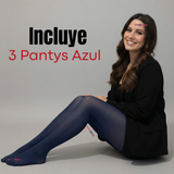 Pack 3 Pantys Semitransparentes Elasticadas Oficina Azul