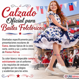 Zapatillas Chicle Blancas Niña Bailes Danza Fiestas Patrias Talla 30-35