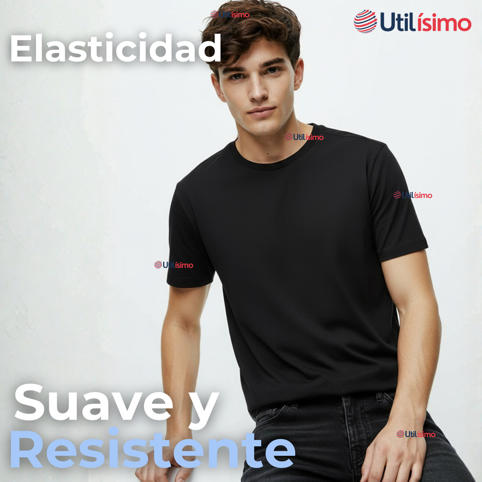 Polera Camiseta 100% Algodón Premium Manga Corta Básico Negro Hombre