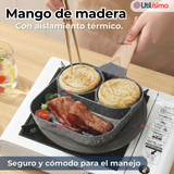 Sartén de Aluminio Antiadherente 3 en 1 Para Huevos Panqueques Hamburguesas