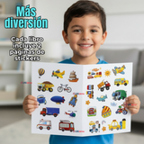 Pack 3 Libros Para Colorear Pintar Educativo Con Stickers Diseños Surtidos