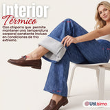 Calza Polar Con Chiporro Palazzo Mujer Elasticada Térmica Azul Jeans