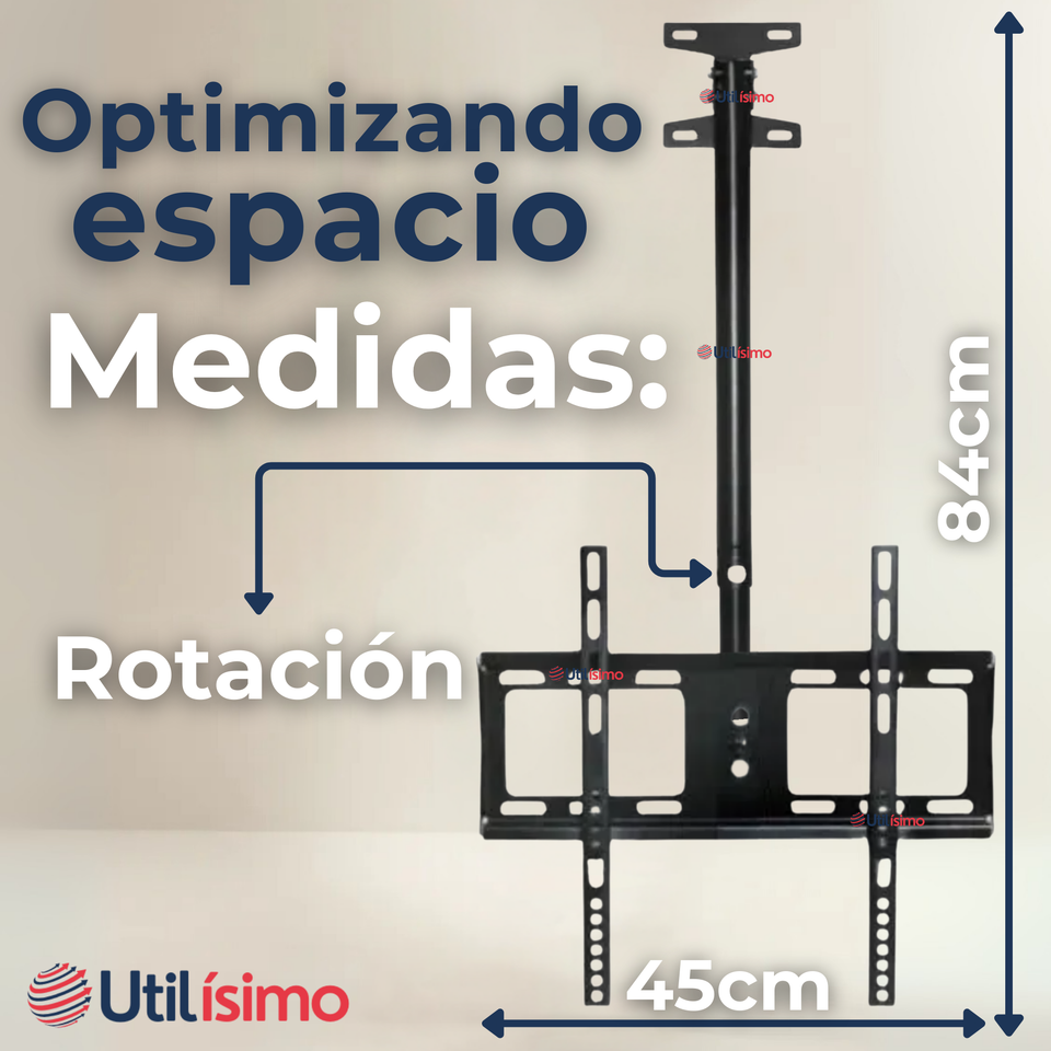 Soporte TV Pared Techo Ajustable 68Kg 32 a 85 Pulgadas 32 40 43 50 55 60 65 70 75 77 80 82 85