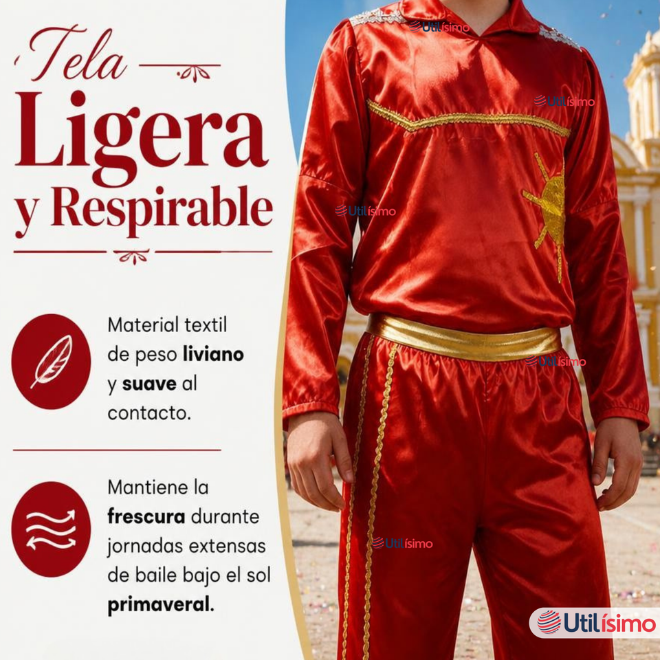 Traje Caporal Típico 2 Piezas Rojo Hombre Fiestas Patrias