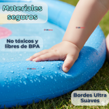Alfombra De Agua Piscina A Chorros Cascada Niños Color Celeste 170cm