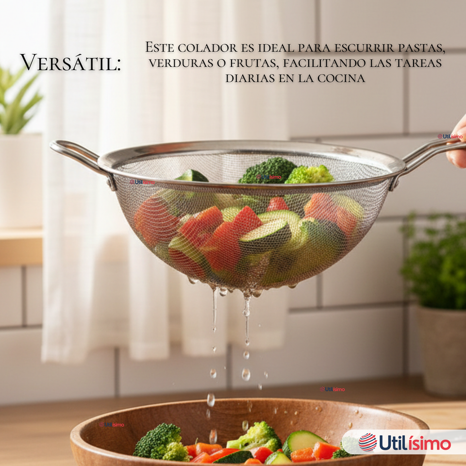 Colador Multiuso 16cm Acero Inoxidable Repostería Cocina
