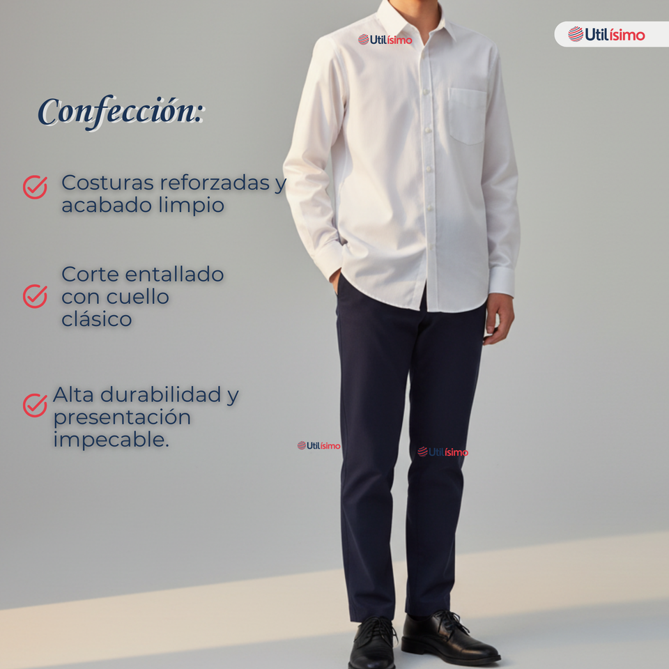 Camisa Colegio Escolar Manga Larga Para Niños