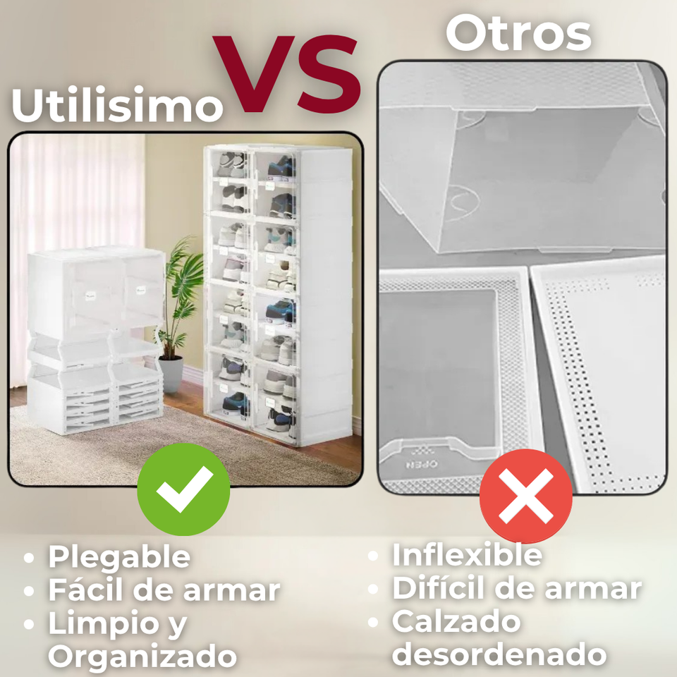 Zapatera Plegable Organizador Apilable 6 Cajones Blanco