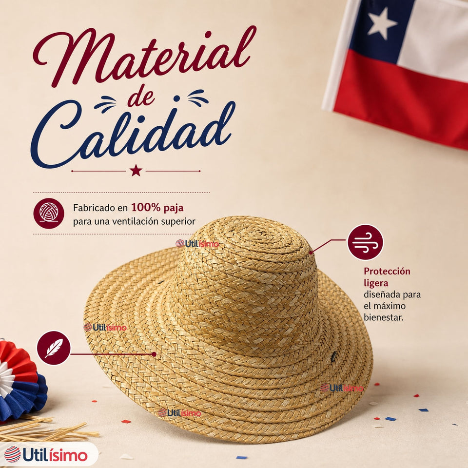 Sombrero Chupalla Huaso Tradicional Fiestas Patrias