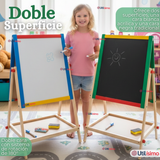 Pizarra Infantil 2 en 1 Tiza Plumon Magnética Estilo Montessori 64cm