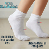 Pack 6 Pares Calcetines Tobilleras Cortos Algodón Color Blanco Niña y Niño