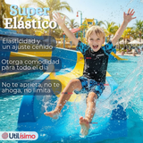 Traje de Baño Pantalón Corto Manga Corta 2 Piezas Corte Split Niño 4 a 6 años Black