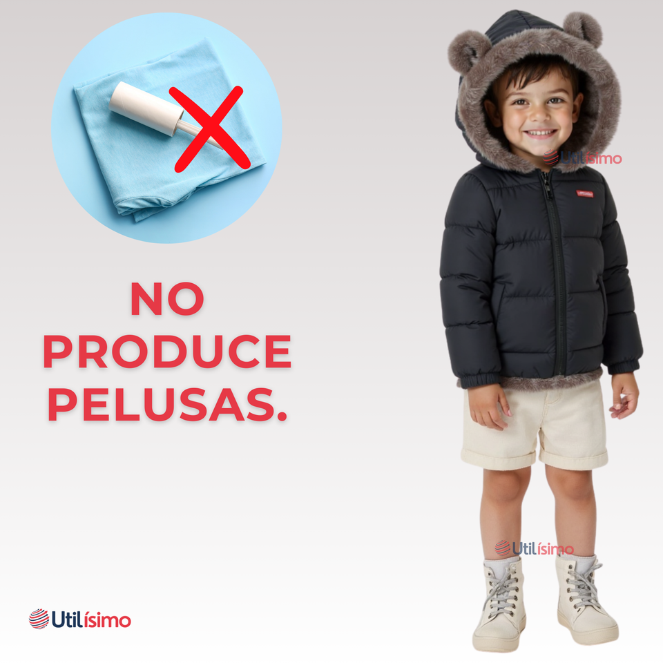 Parka Con Capucha Mangas Larga Niño Black
