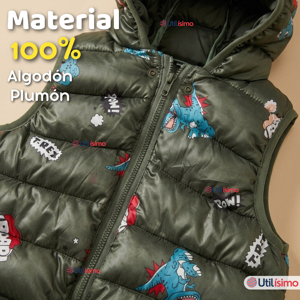 Parka Infantil Con Capucha Sin Manga Bebe Niño
