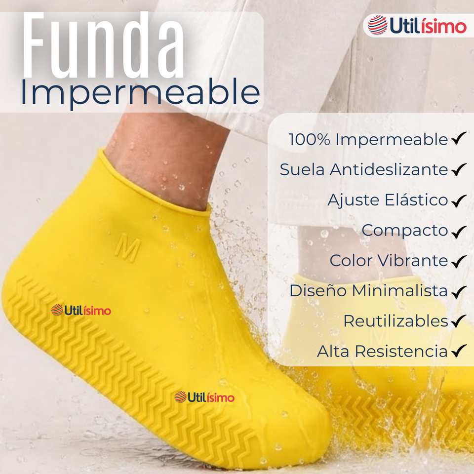 Fundas Cubre Zapatos Amarillo Impermeable Surtidas Silicona Antideslizante 1 Par