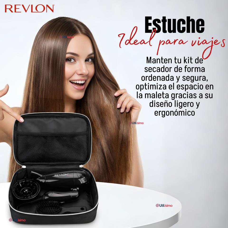 Kit Secador De Viaje Con Bolso Revlon 800W Negro