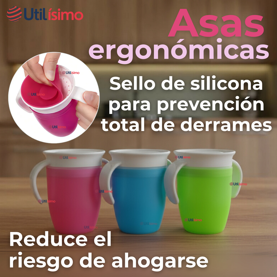 Vaso Taza 360° Antiderrame Para Bebés Y Niñas 250ml