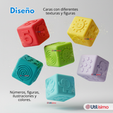 Set 8 Bloques Sensoriales De Silicona Con Números Juguete Bebé