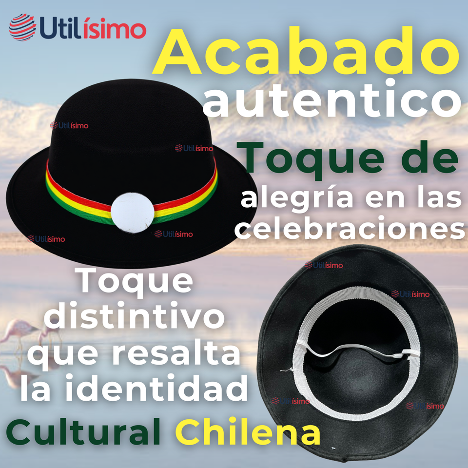 Sombrero Nortino Fiestas Patrias Gorro Niña Baile Danzas Negro