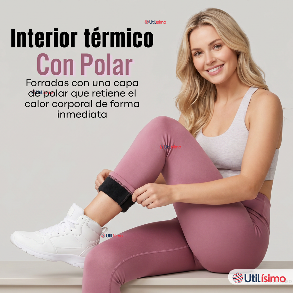 Calza Polar Con Chiporro Térmica Mujer Elasticada Pink