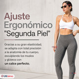 Calza Acanalada Cotelé Polar Con Chiporro Térmica Mujer Elásticada Gris Melange