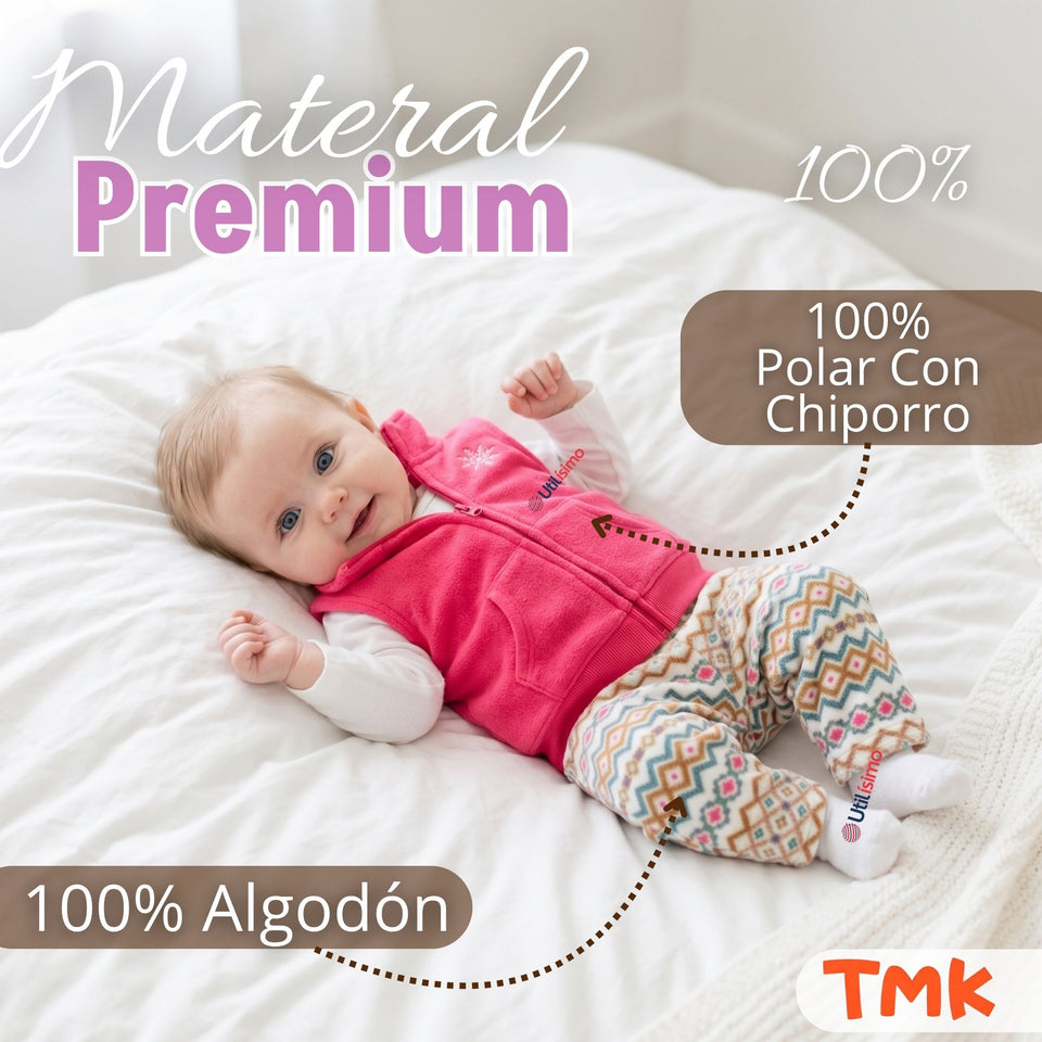 Conjunto 3 Piezas Bebé Niña Chaleco Polar Body Pantalón Buzo Tedmimak