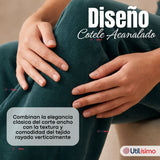 Pantalón Cotelé Palazzo Polar Con Chiporro Elasticado Térmico Verde Oscuro