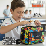 Mochila Escolar Kit Con Estuche y Lonchera 43cm Tela Oxford Dino Niño