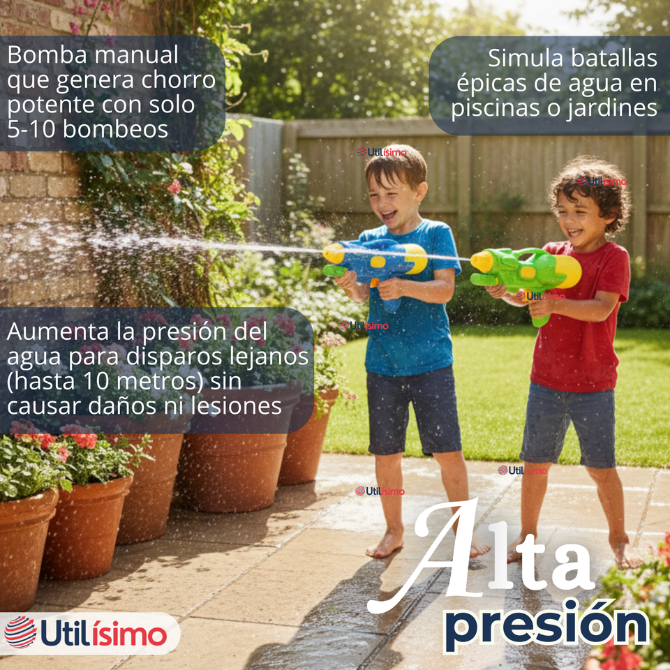 Pistola De Agua 300ml 32cm Colores Surtidos Juguete Lanza Agua Niño Niña
