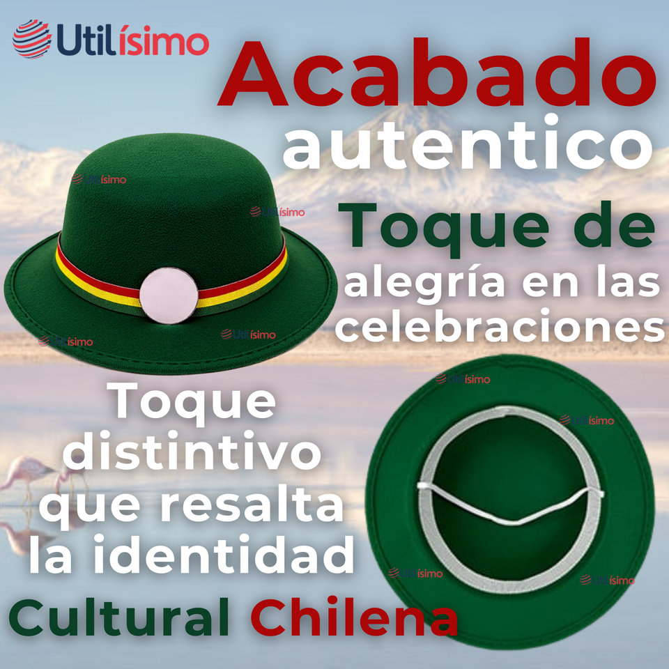Sombrero Nortino Fiestas Patrias Gorro Niña Baile Danzas Verde