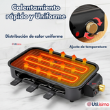Parrilla Eléctrica de mesa Raclette 2 En 1 Sin Humo 1500w de Potencia Negra