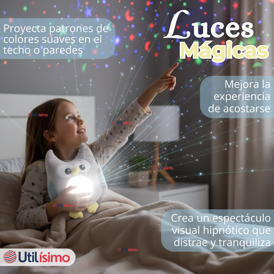 Peluche Búho Espantacuco Con Luz Y Sonido Para Bebé Niño Niña