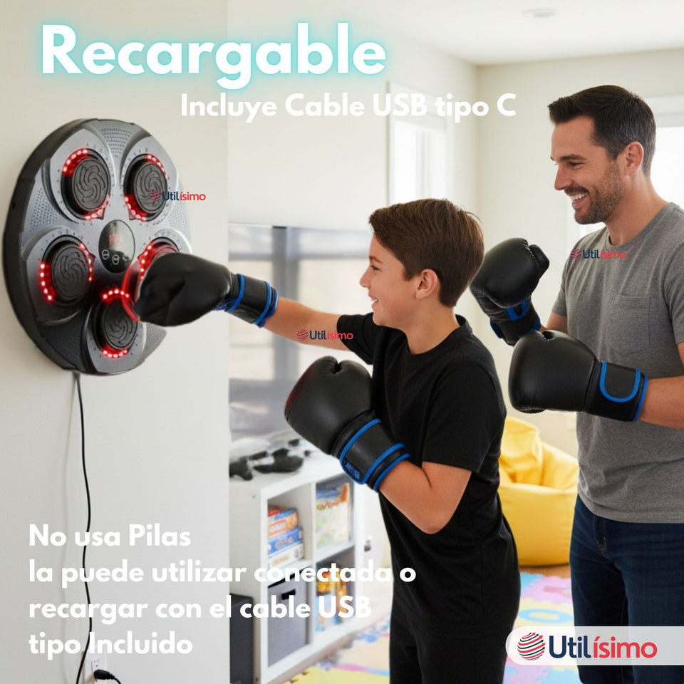 Máquina de Boxeo Musical Bluetooth con Guantes para Adulto y Niño