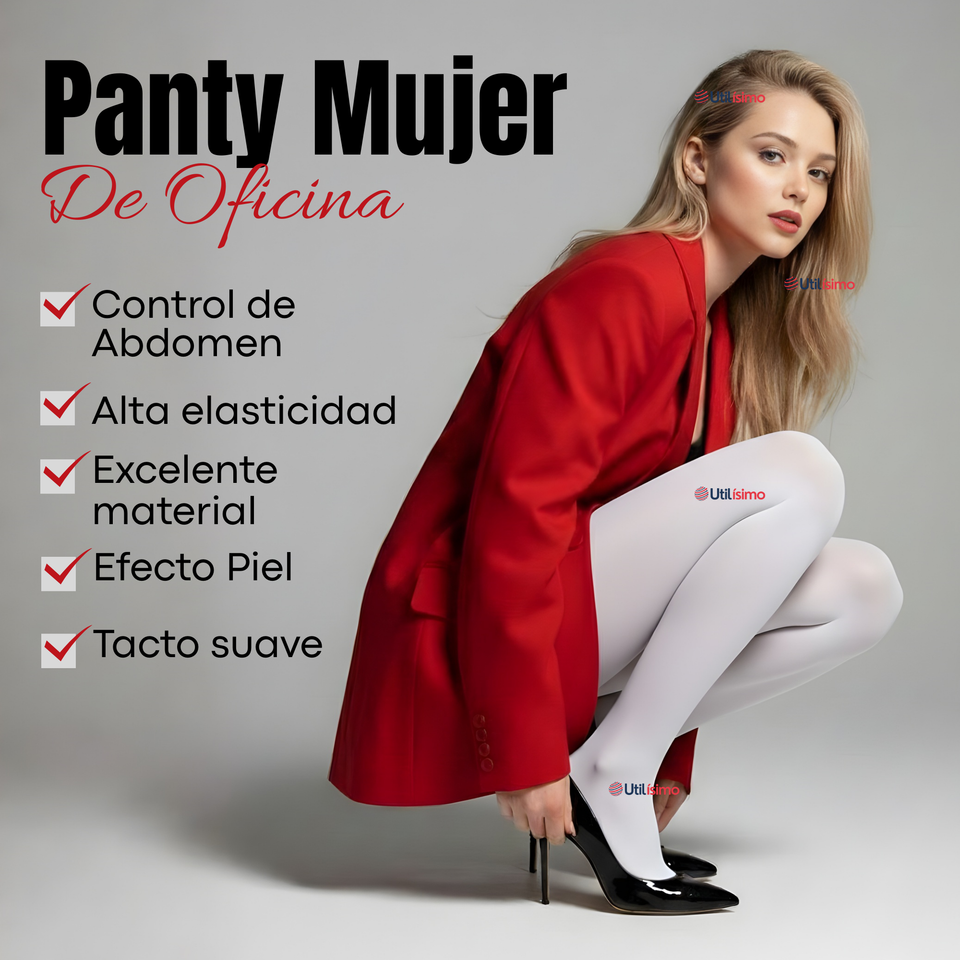 Pack 3 Pantys Semitransparentes Elasticadas Oficina Blanca