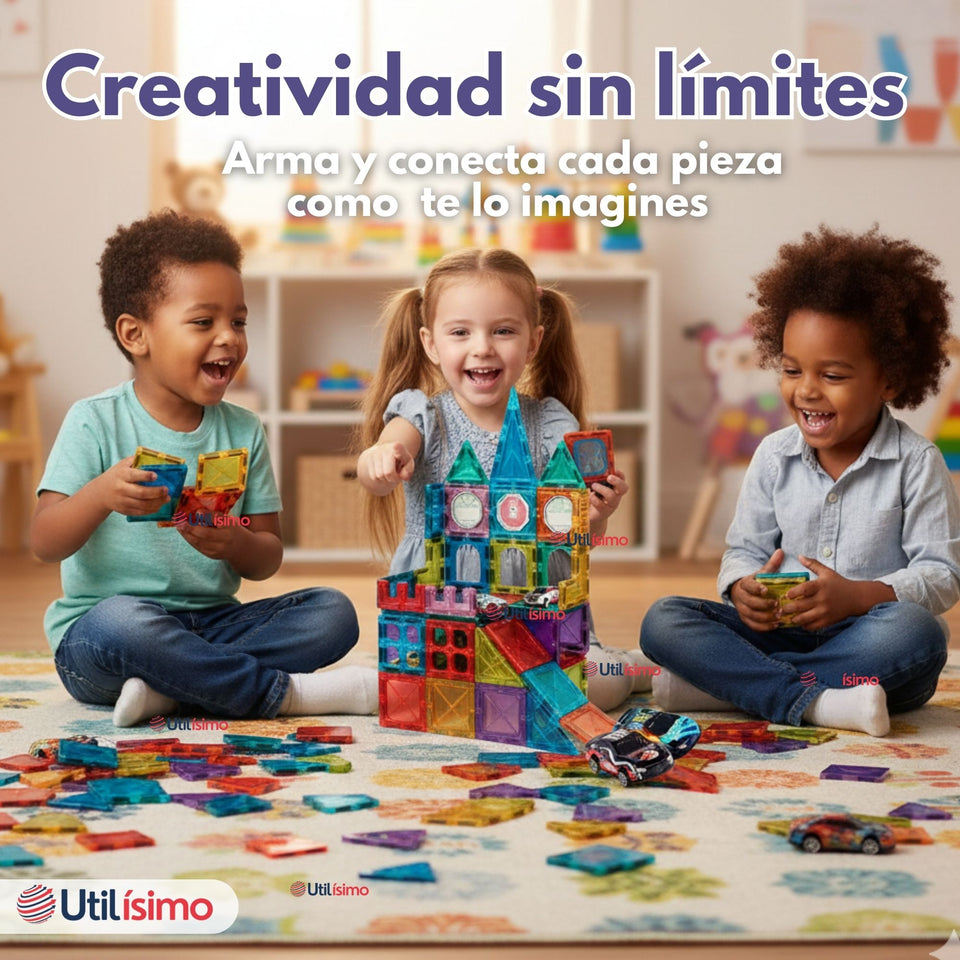 Juego Bloques De Construcción Magnéticos 3D 66 Piezas para Niños