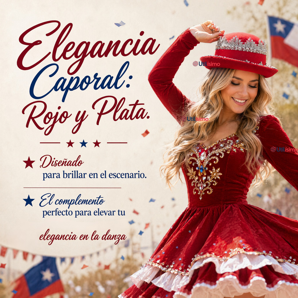 Sombrero Gorro Caporal Mujer Fiestas Patrias Rojo Baile Típico