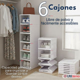Zapatera Plegable 6 Niveles Cajas Organizadoras Apilable Color Blanco