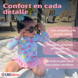 Traje De Baño Manga Larga Con Pantalón Corto y Falda 2 Piezas Niña de 2 a 7 años Starfish