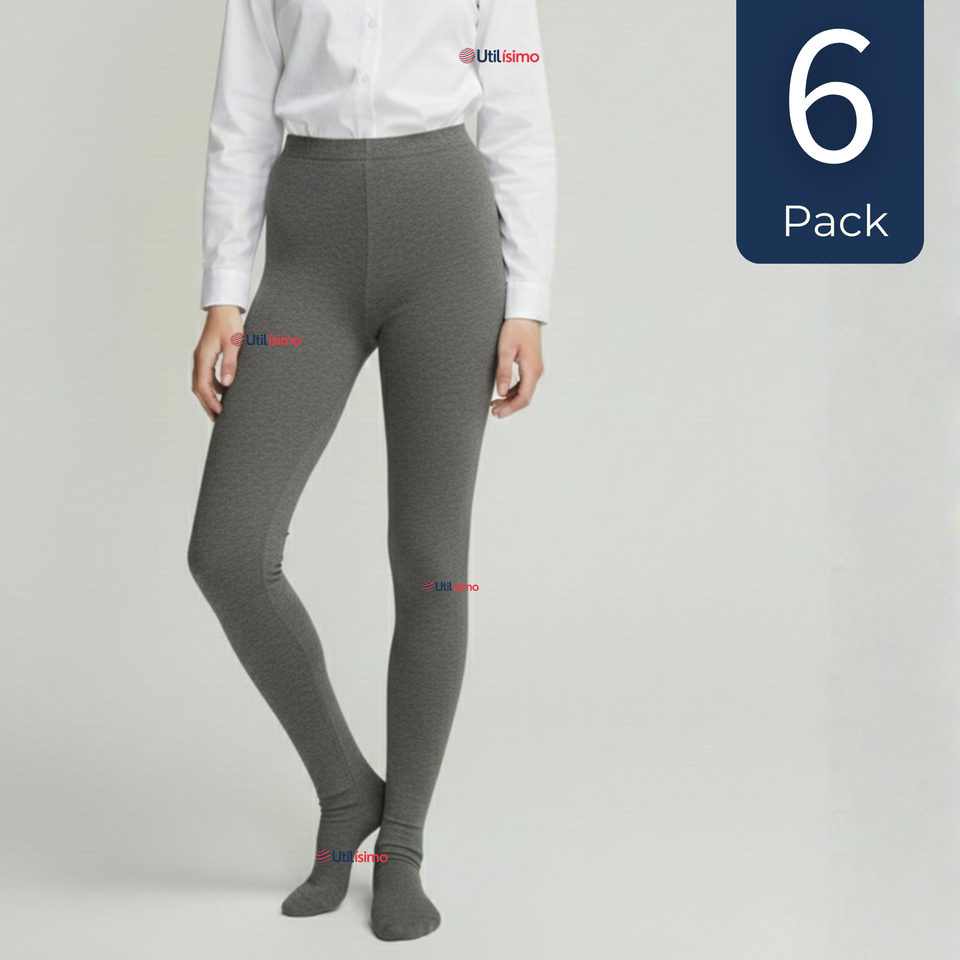 Pack 6 Panty Ballerinas Elasticadas Escolares Niña Algodón Gris