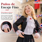 Traje Huasa Elegante Negro Juvenil Conjunto 4 Piezas Tipico Fiestas Patrias